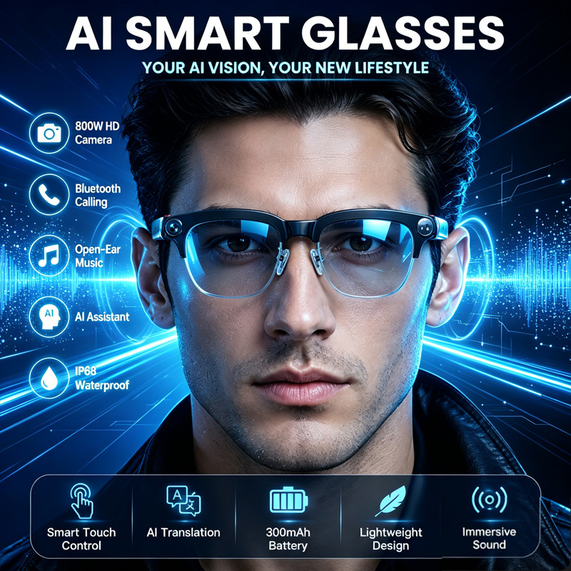 Audio Music Image - نظارات ذكية W630 بكاميرا عالية الدقة