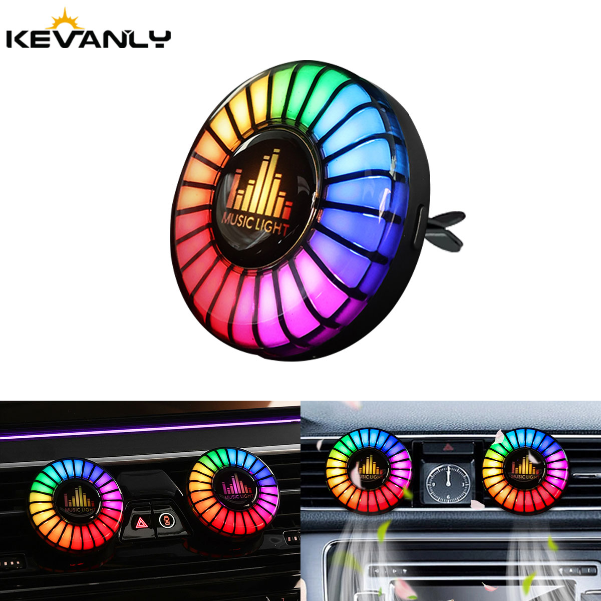 Audio Music Light - مصباح إيقاعي للسيارة مع معطر هواء،