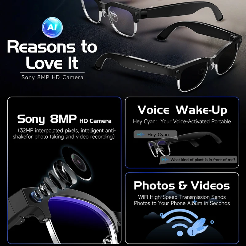 نظارات ذكية W630 بكاميرا عالية - مراجعة Audio Music Image وسعره