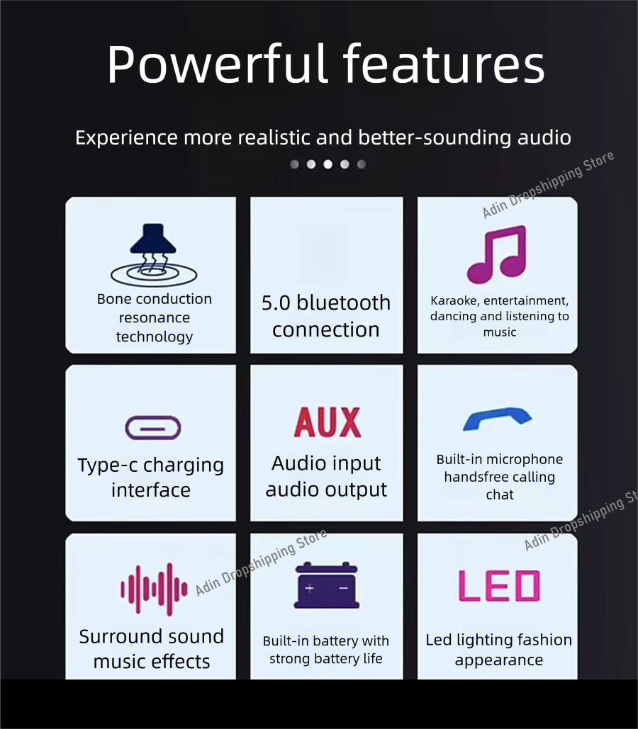 Adin 26 واط الاهتزاز سمّاعات ب - مراجعة Audio Music Center وسعره