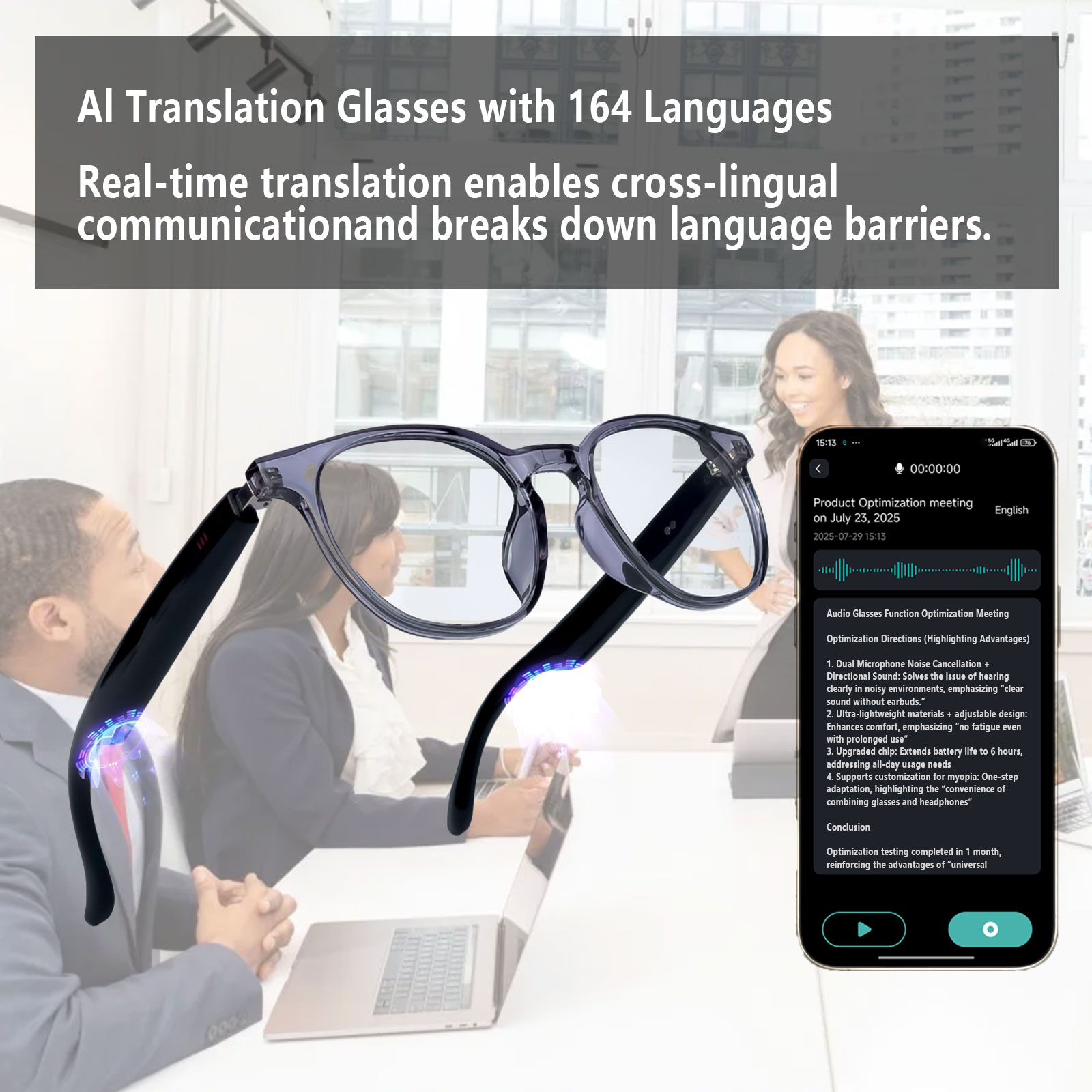 نظارات صوتية ذكية، ترجمة فورية - مراجعة Audio Music Hifi وسعره